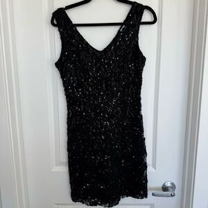 SUZY SHEIR | Black Sequin Dress